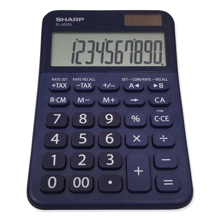 Sharp - ELM335BBL Desktop Calculator, 10-Digit LCD, Blue