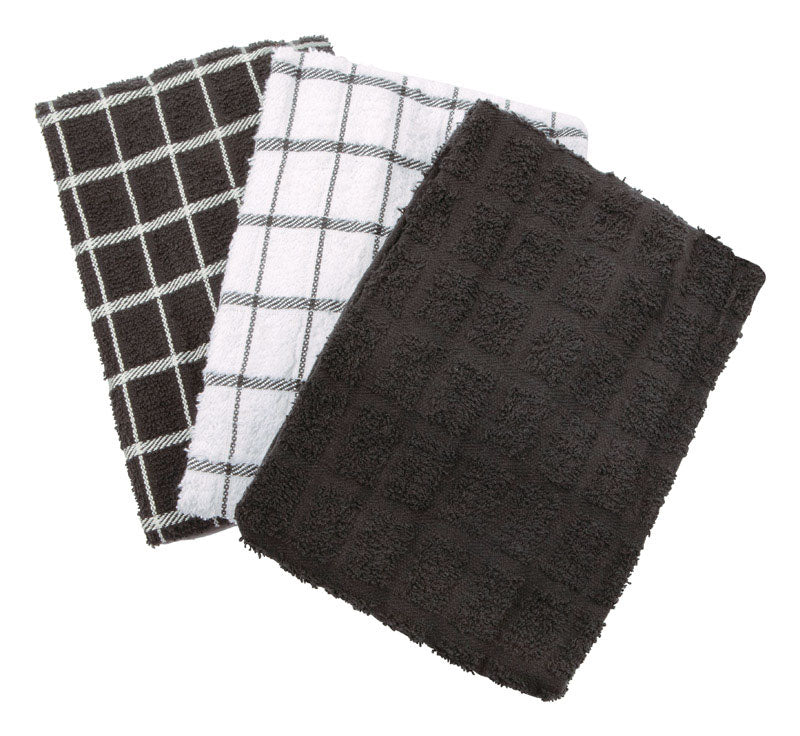 RITZ - Ritz Black Cotton Check Kitchen Towel 3 pk - Case of 3