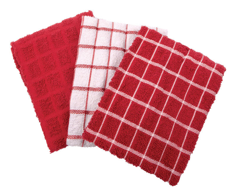RITZ - Ritz Paprika Cotton Check Kitchen Towel 3 pk - Case of 3