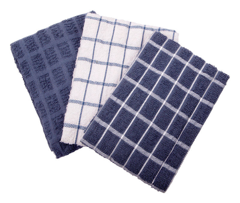 RITZ - Ritz Federal Blue Cotton Check Kitchen Towel 3 pk - Case of 3