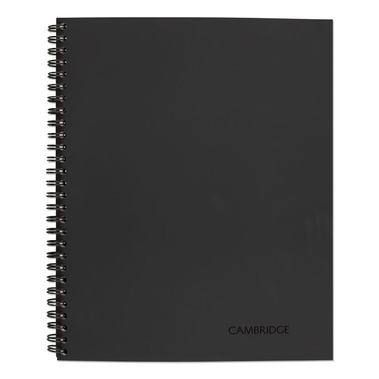 Cambridge - Wirebound Business Notebook, 1-Subject, Wide/Legal Rule, Black Linen Cover, (80) 11 x 8.5 Sheets