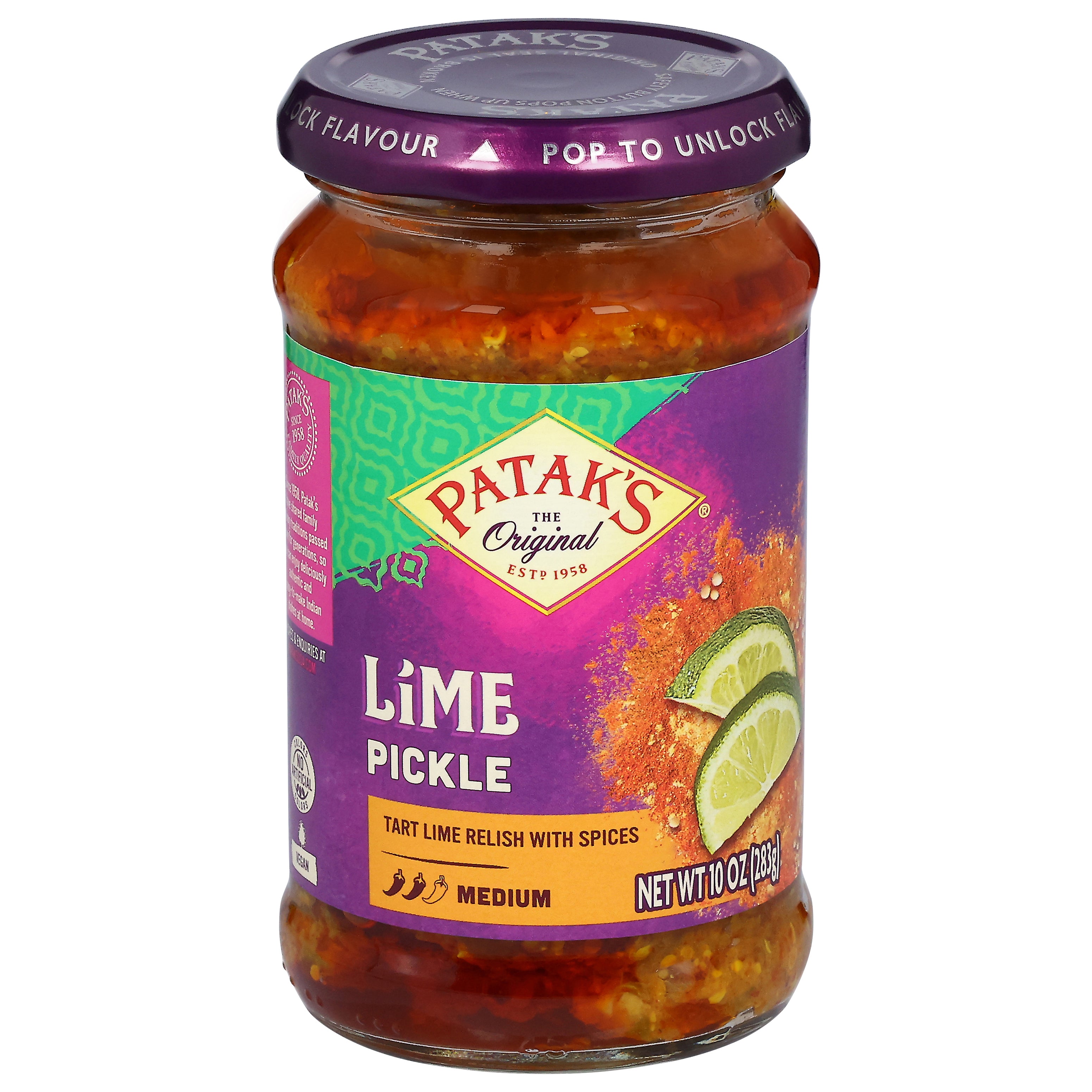 Patak's Medium Lime Pickle 10 oz - Case of 6