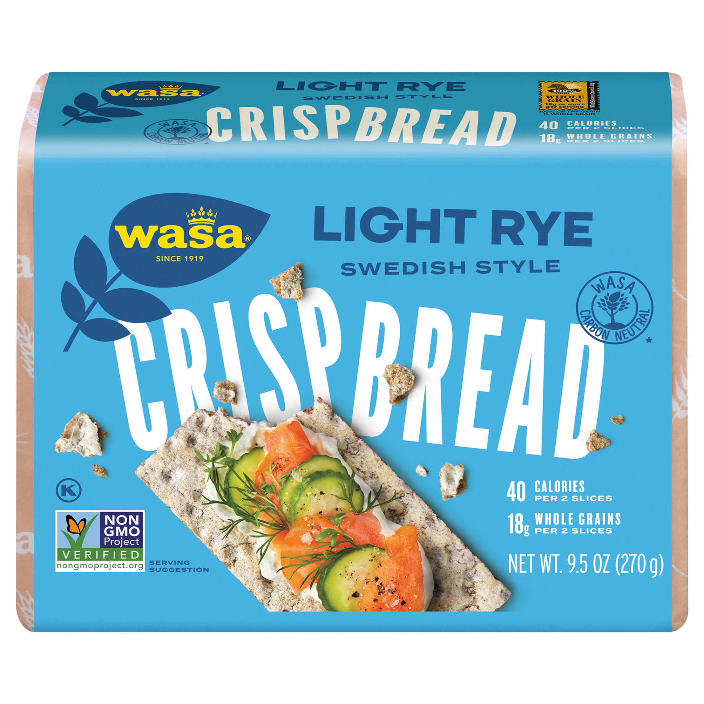Wasa Swedish Style Light Rye Crispbread 9.5 oz - Case of 12