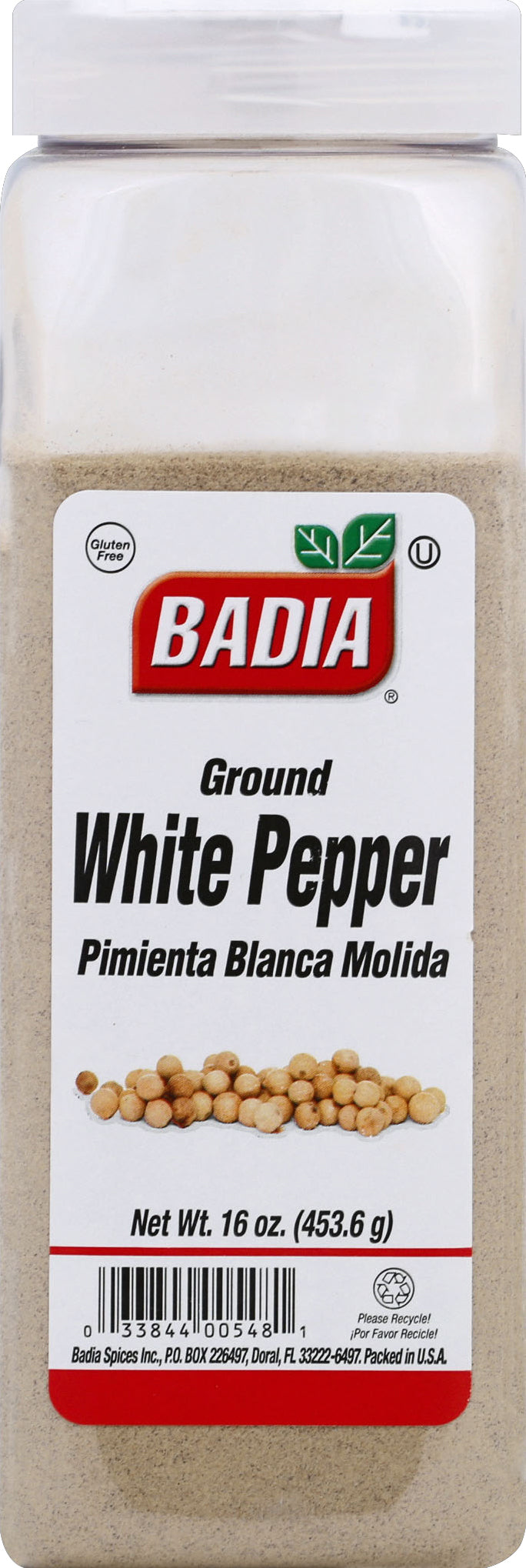 Badia White Pepper 16 oz - Case of 6