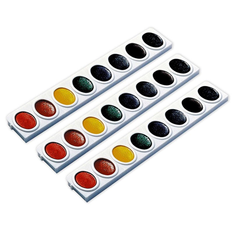 PRANG - Watercolors, Oval Pan Refill Tray, 8 Colors, 3 Refills Per Pack, 3 Packs