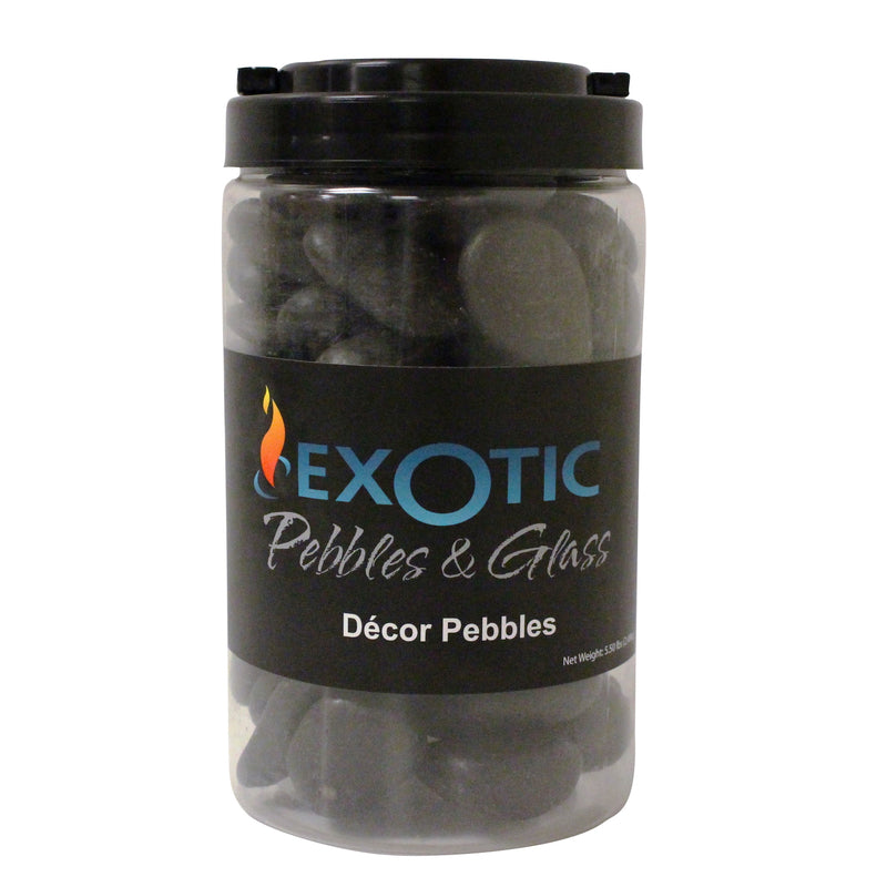 EXOTIC - Exotic Pebbles & Glass Black Polished Deco Pebbles 5.5 lb