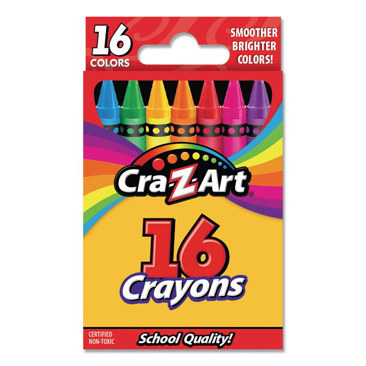 Cra-Z-Art - Crayons, 16 Assorted Colors, 16/Set