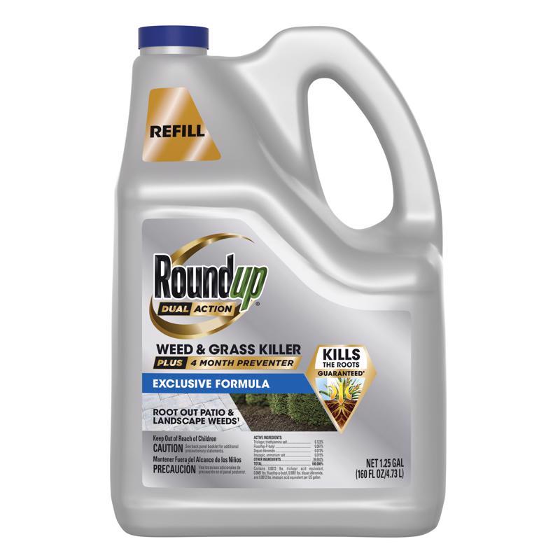 ROUNDUP - Roundup Dual Action Weed and Grass Killer RTU Liquid 1.25 gal - Case of 4