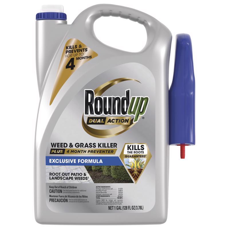 ROUNDUP - Roundup Dual Action Weed and Grass Killer + Preventer RTU Liquid 1 gal - Case of 4