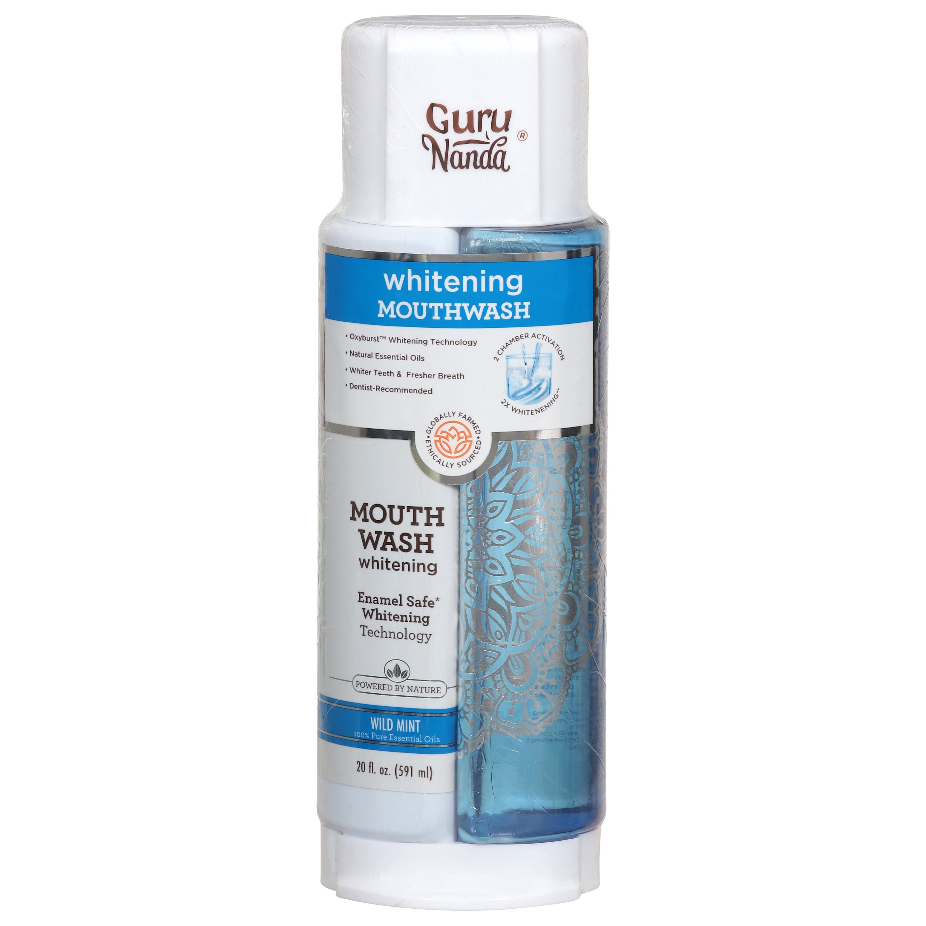 Guru Nanda Whitening Wild Mint Mouthwash 20 fl oz - Case of 1