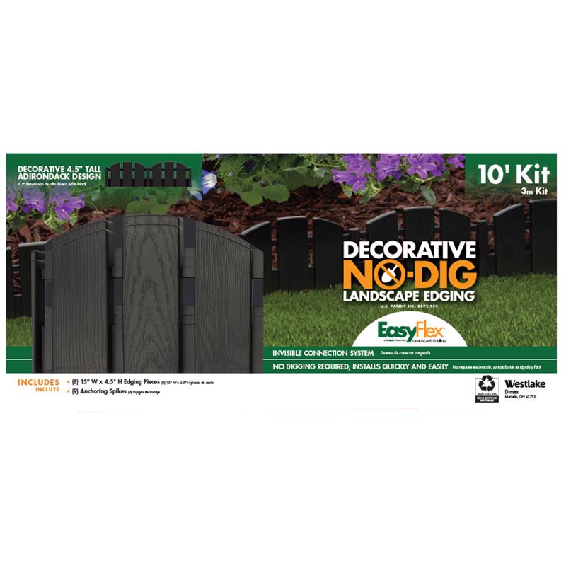 EASYFLEX - EasyFlex 10 ft. L X 4.5 in. H Plastic Black Landscape Edging Kit