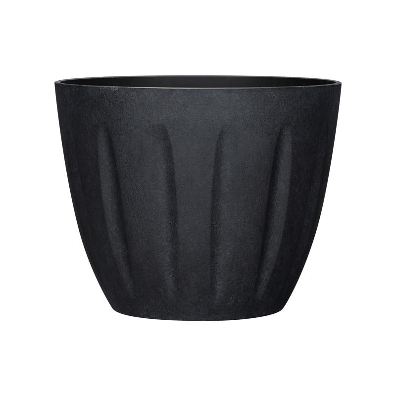 L&G - L&G 9.6 in. H X 12 in. W X 12 in. D X 12 in. D Polyresin Spritzer Planter Black