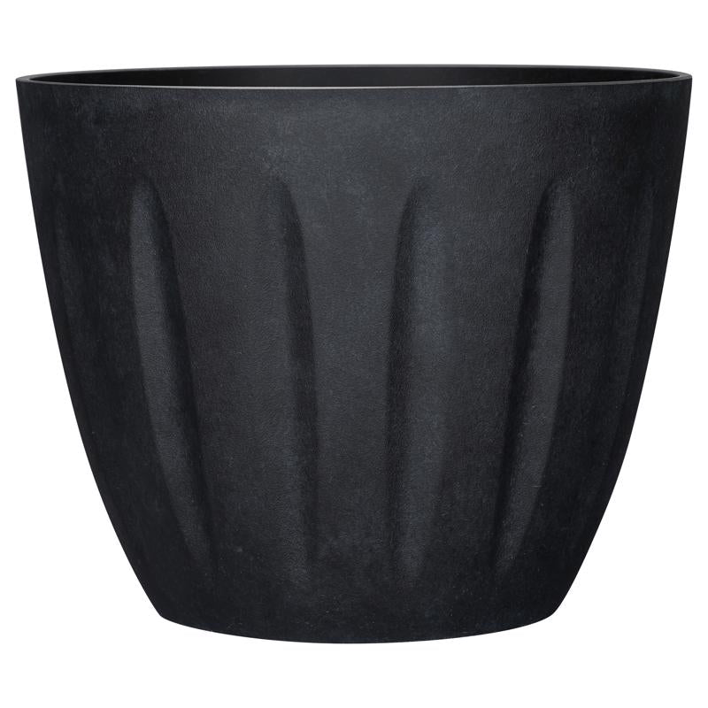 L&G - L&G 12.8 in. H X 16 in. W X 16 in. D X 16 in. D Polyresin Spritzer Planter Black