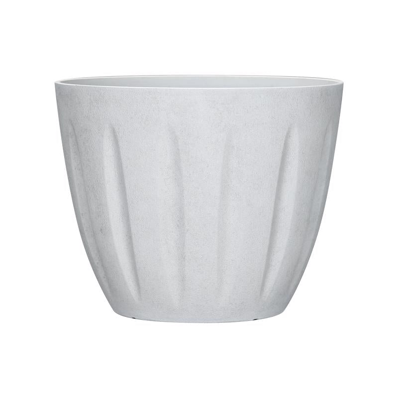 L&G - L&G 9.6 in. H X 12 in. W X 12 in. D X 12 in. D Polyresin Spritzer Planter White