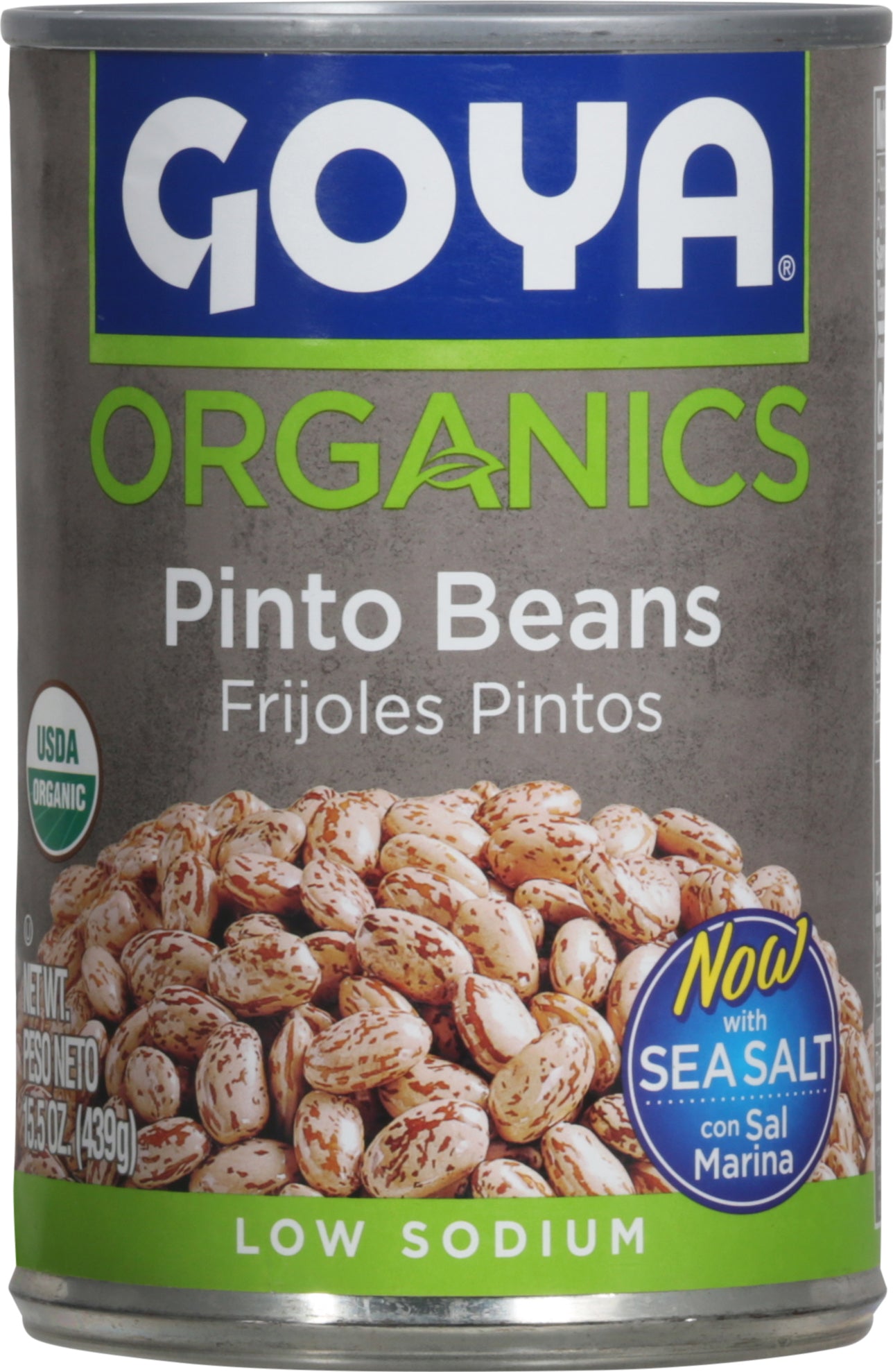 Goya Organics Low Sodium Pinto Beans 15.5 oz - Case of 24