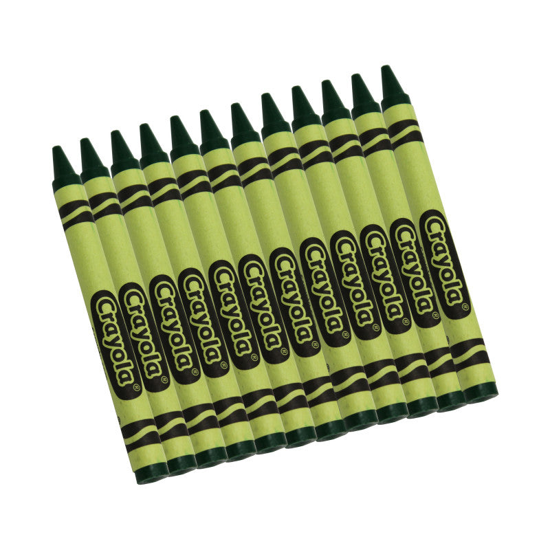 Single Color Bulk Crayons, Regular Size, Green, 12 Count