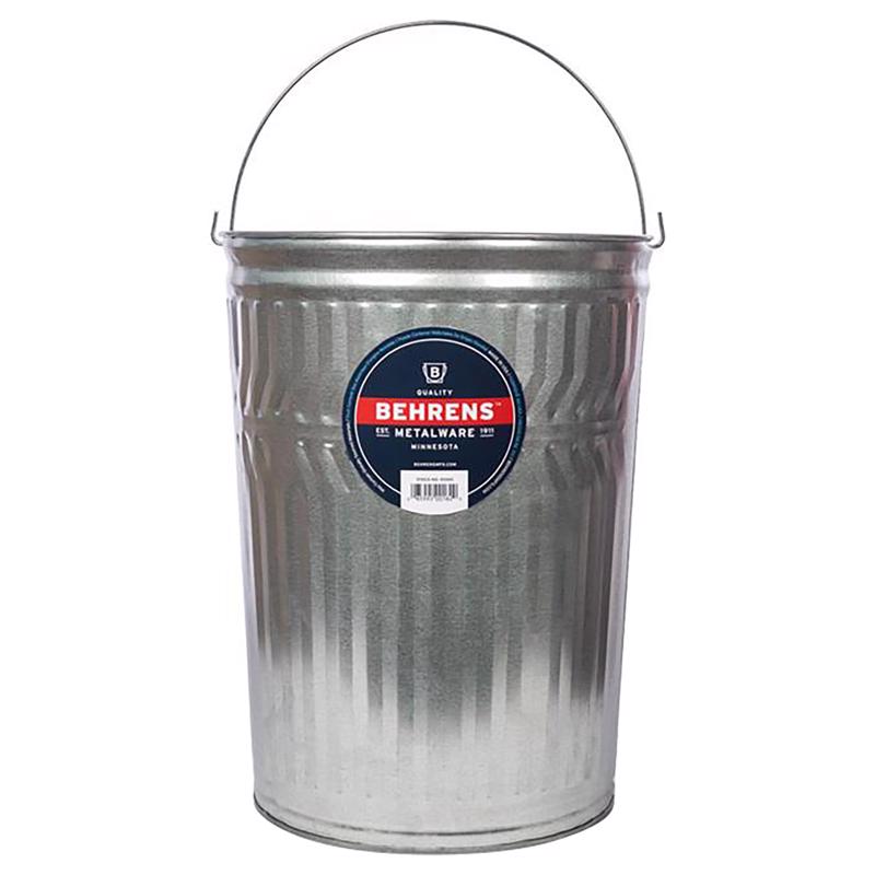 BEHRENS - Behrens 20 gal Gray Galvanized Steel Garbage Can Animal Proof/Animal Resistant