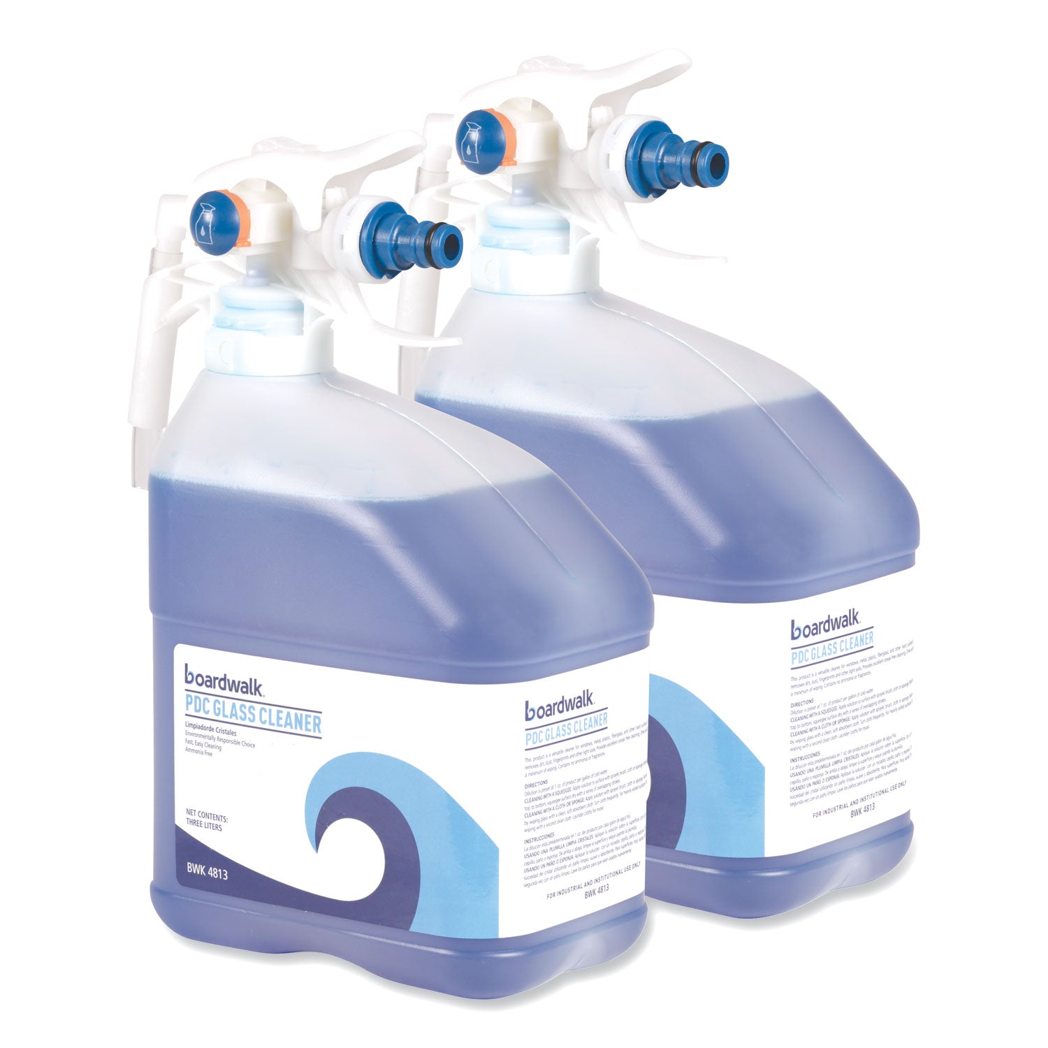 PDC Glass Cleaner, Unscented, 3 L Bottle, 2/Carton