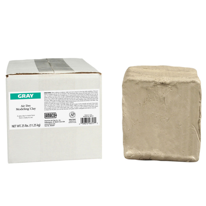 AMACO - Air Dry Clay, Gray, 25 lbs.