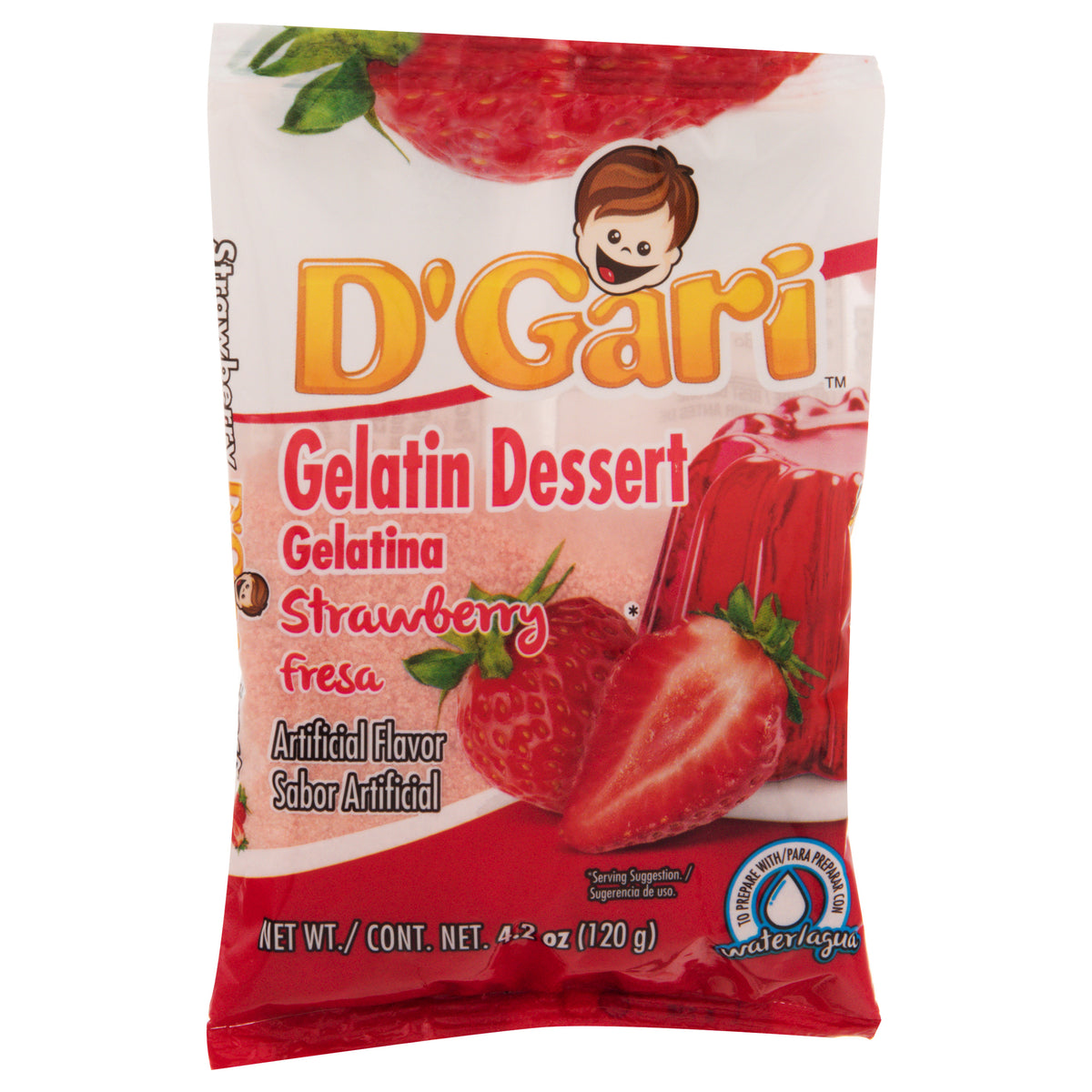 D'Gari Strawberry Gelatin Dessert 4.2 oz - Case of 24