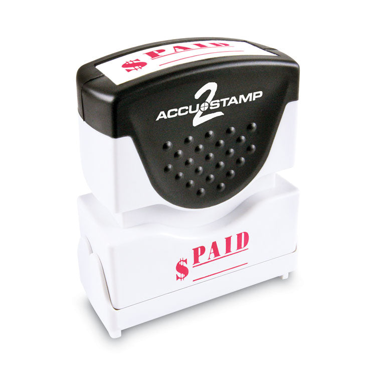ACCUSTAMP2 - Pre-Inked Shutter Stamp, Red, PAID, 1.63 x 0.5