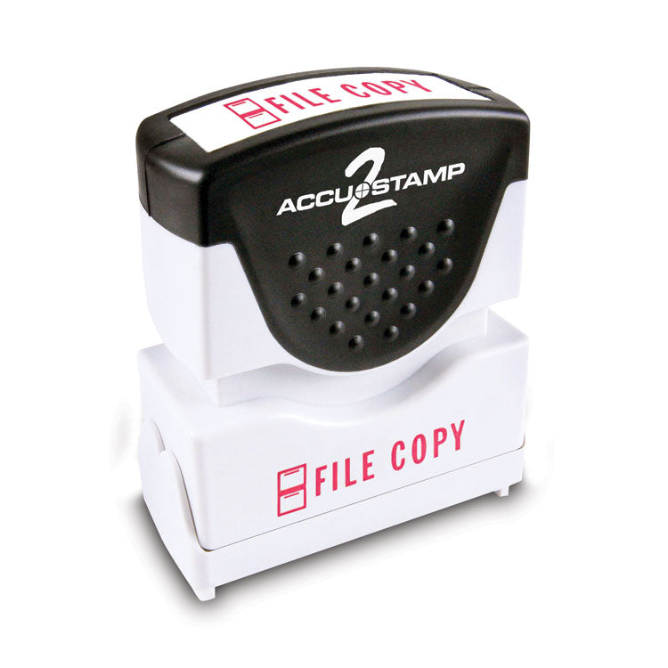 ACCUSTAMP2 - Pre-Inked Shutter Stamp, Red, FILE COPY, 1.63 x 0.5