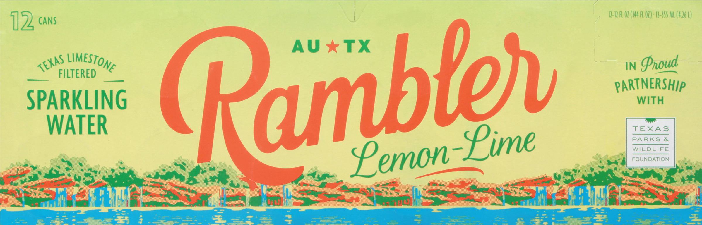 Rambler Lemon Lime Sparkling Water 12-12 fl oz Cans - Case of 2