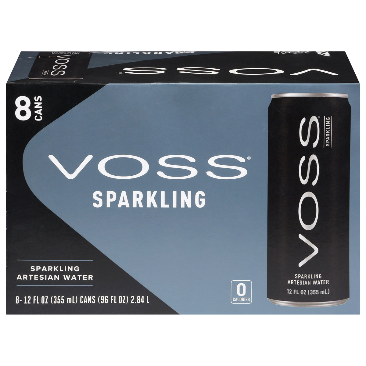 Voss Sparkling Artesian Water 8 - 12 fl oz Cans - Case of 3
