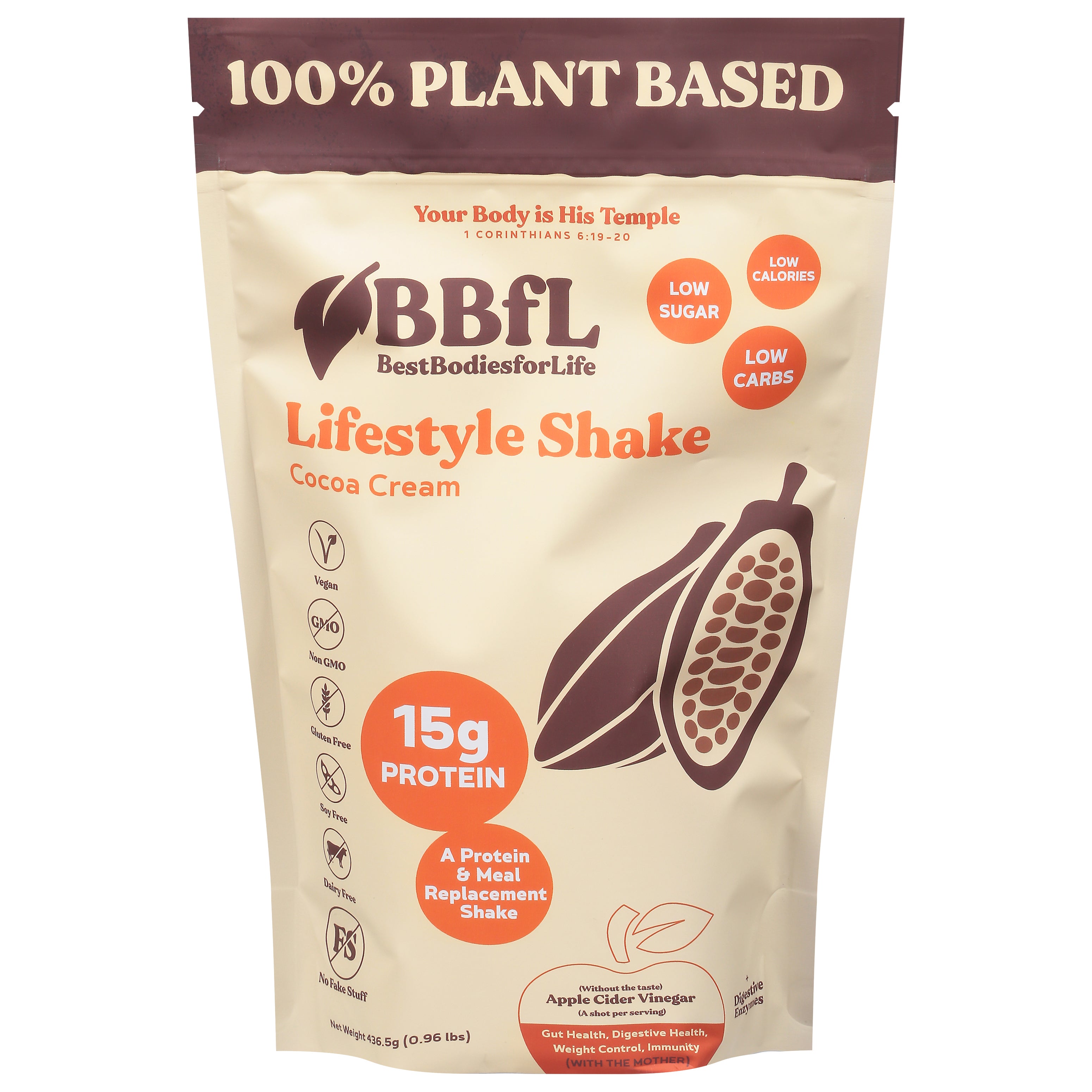 BBfL Cocoa Cream Lifestyle Shake 0.96 lb - Case of 6