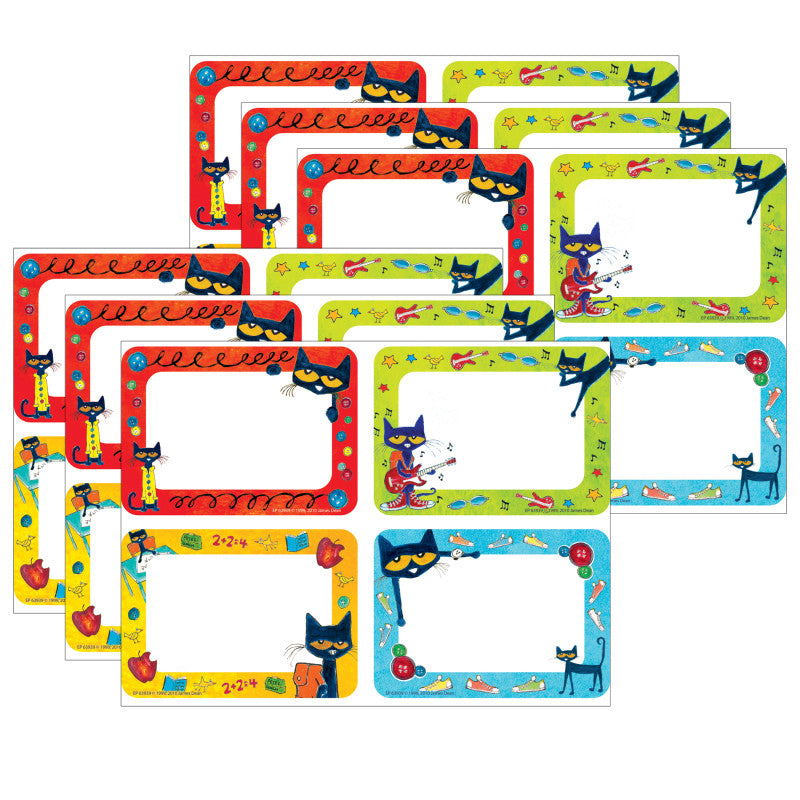 EDUPRESS - Pete the Cat Name Tags/ Labels, 36 Per Pack, 6 Packs