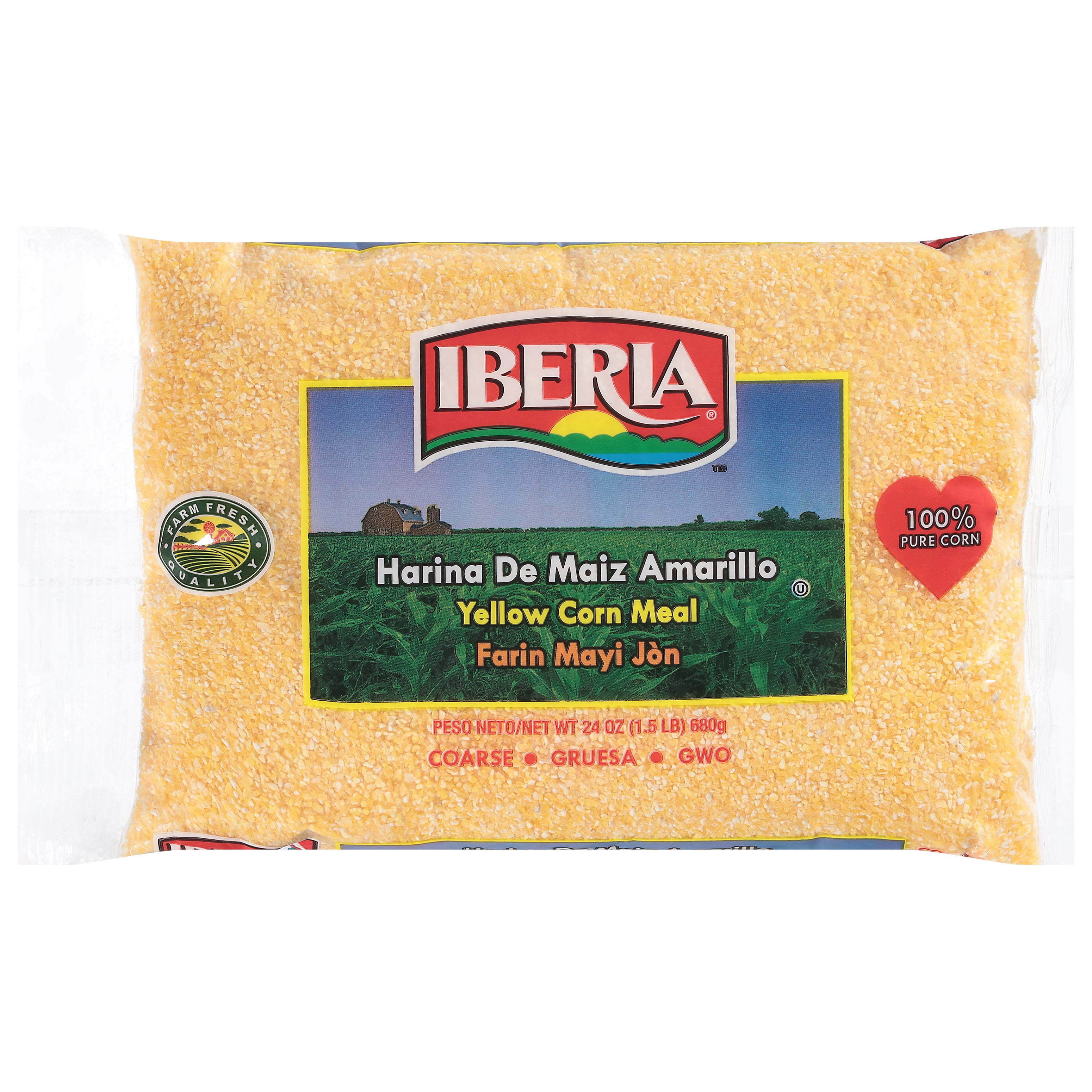 Iberia Coarse Yellow Corn Meal 24 oz - Case of 12