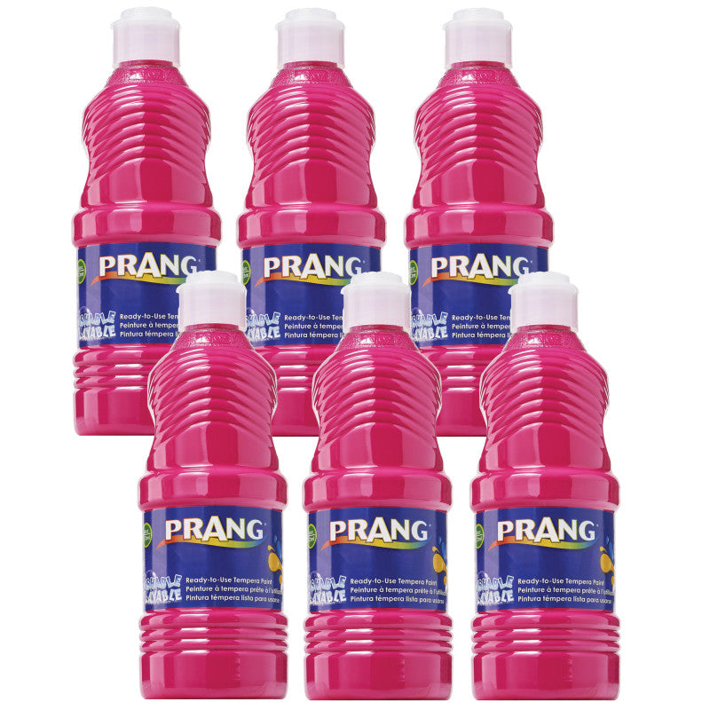 PRANG - Washable Tempera Paint, Magenta, 16 oz, Pack of 6