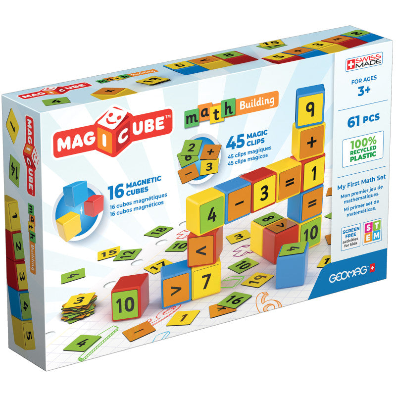 GEOMAG - Magicube™ Math Building Set, Recycled, 61 Pieces