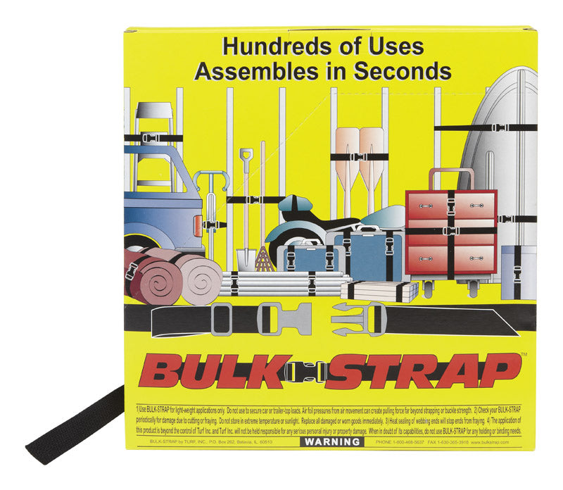 BULK-STRAP - Bulk-Strap 1 in. W X 300 ft. L Black Webbing 200 lb 1 pk