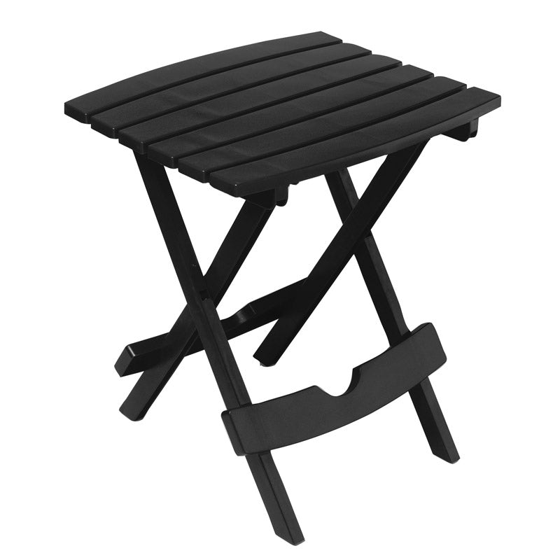 ADAMS - Adams Quik-Fold Black Rectangular Resin Folding Side Table
