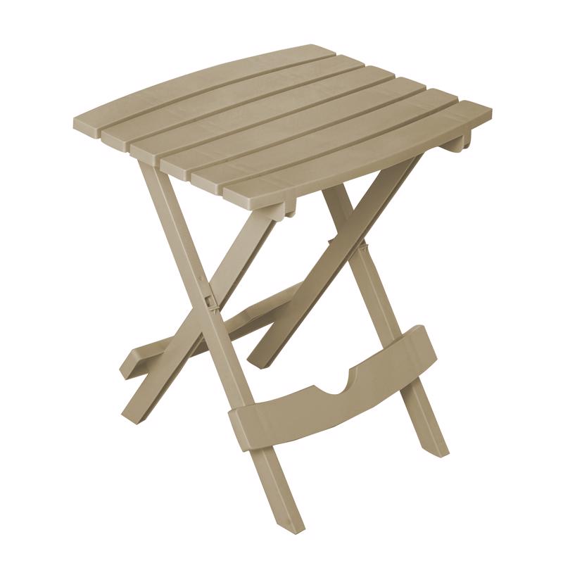 ADAMS - Adams Quik Fold Biscuit Rectangular Resin Folding Side Table