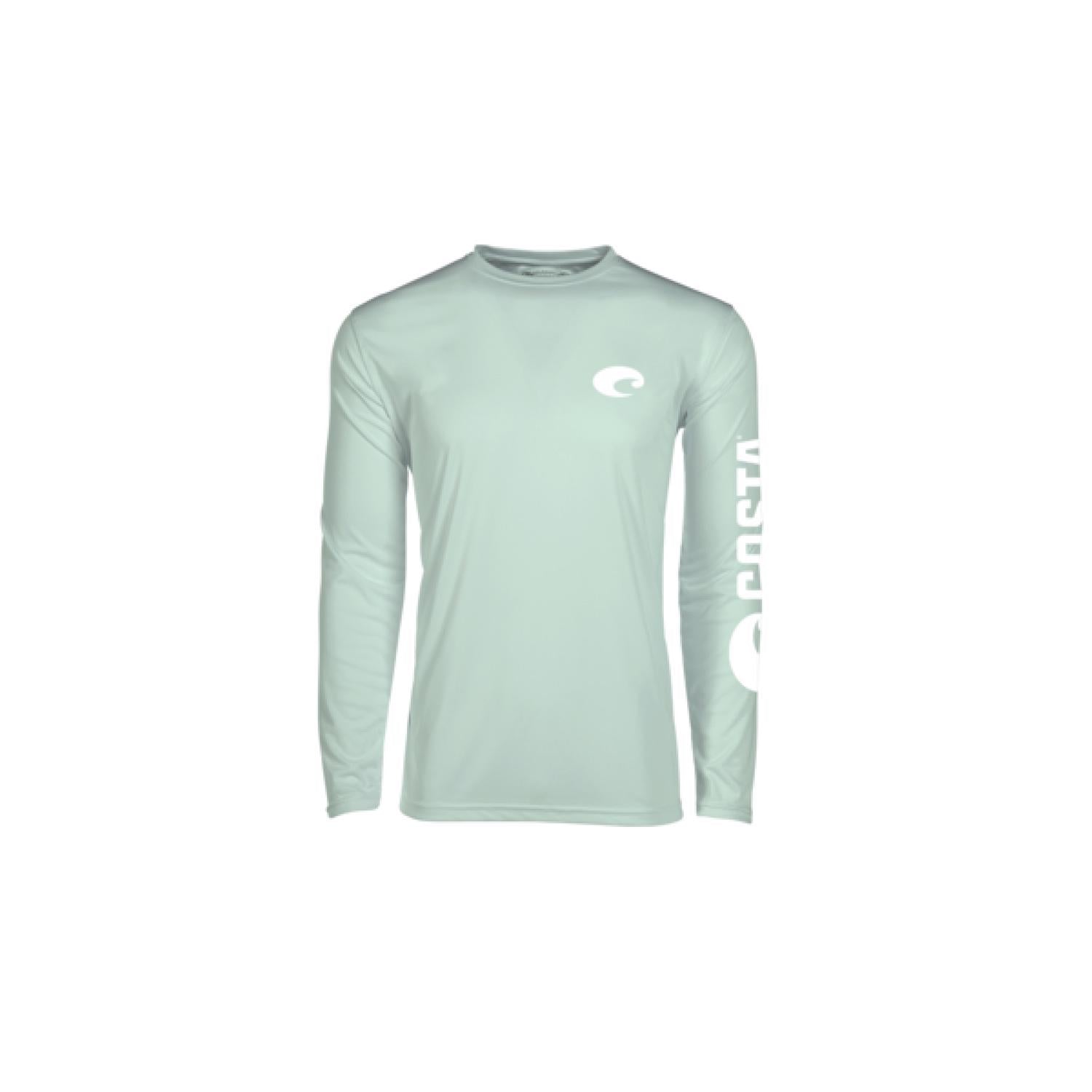 Costa XL Long Sleeve Men's Crew Neck Mint Technical Crew Tee Shirt