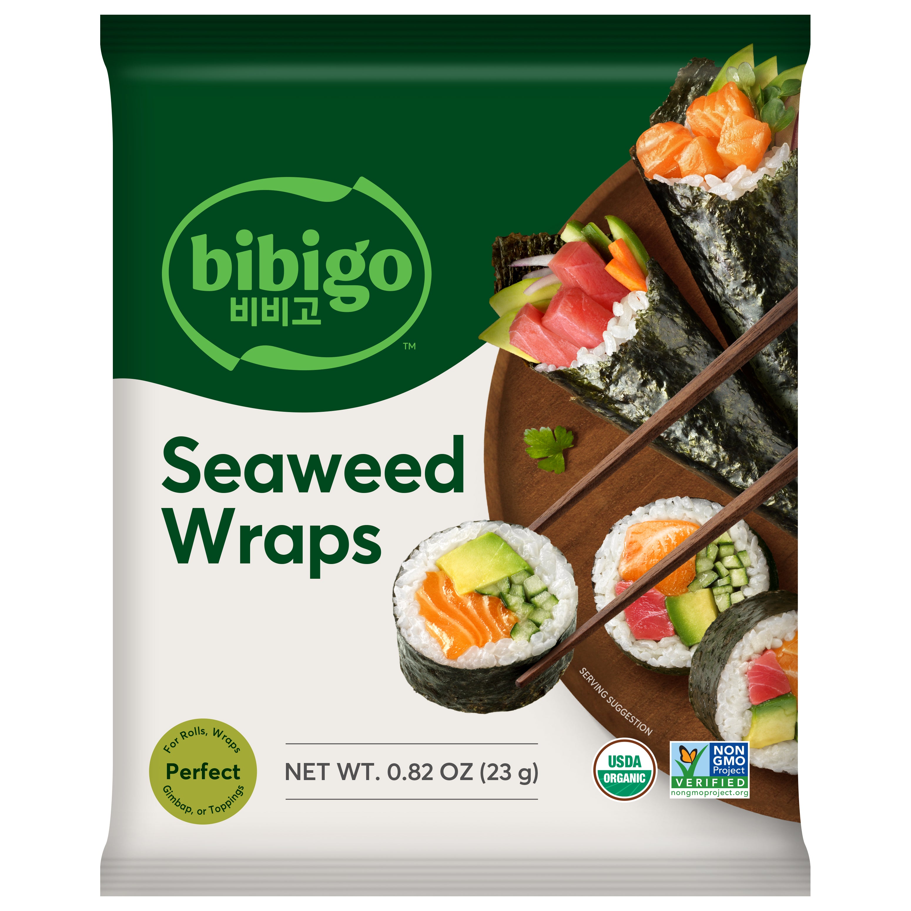 Bibigo Seaweed Wraps 0.82 oz - Case of 12