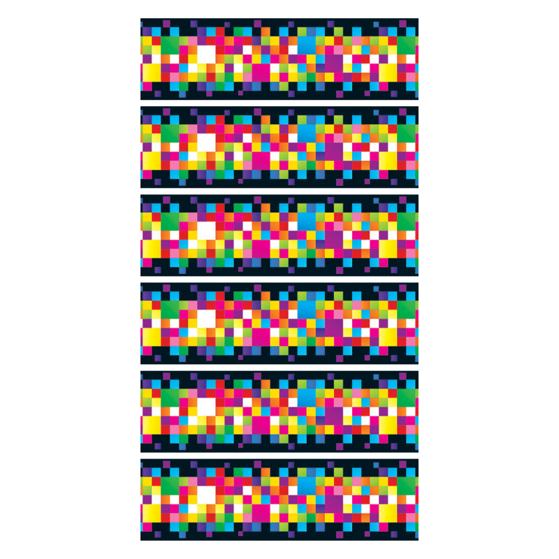 TREND - Pixels Bolder Borders, 35.75 Feet Per Pack, 6 Packs