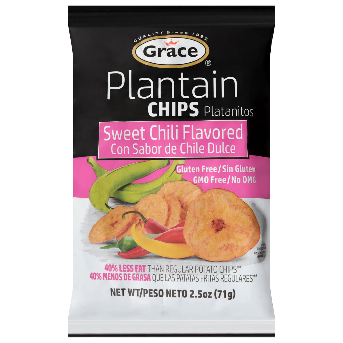 Grace Sweet Chili Flavored Plantain Chips 2.5 oz - Case of 24