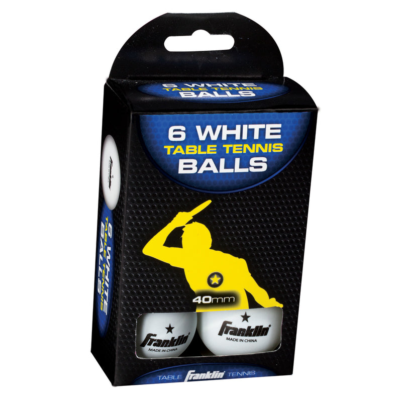 FRANKLIN - Franklin Table Tennis Balls White 6 pc - Case of 6
