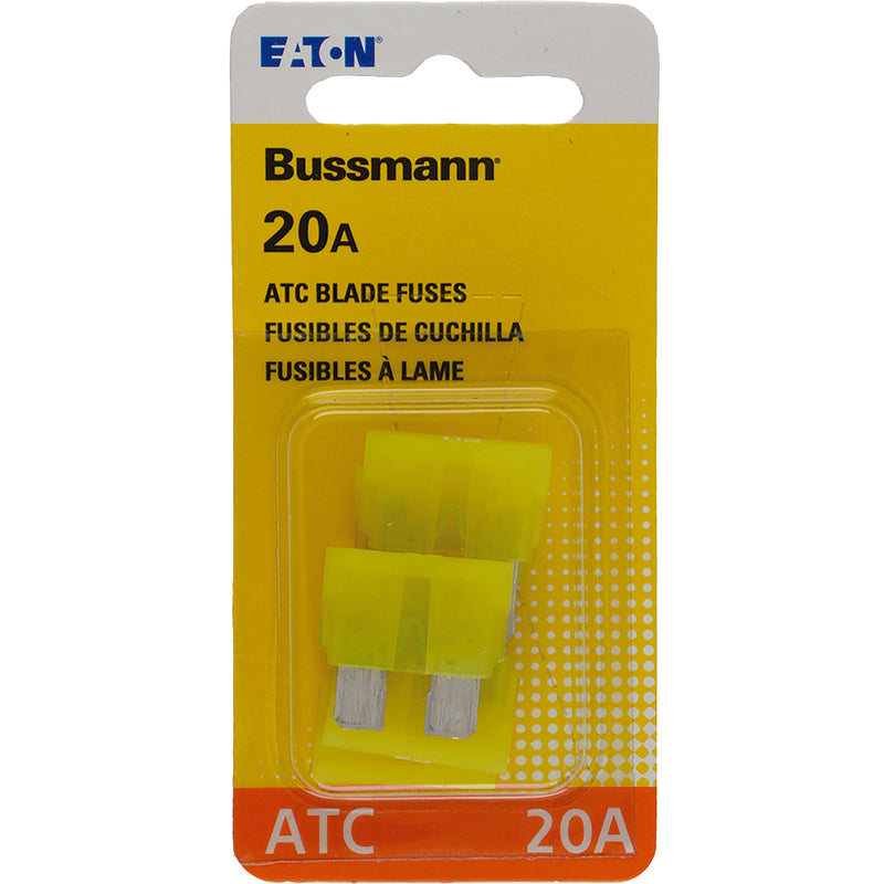 BUSS - Bussmann 20 amps ATC Yellow Blade Fuse 5 pk - Case of 5