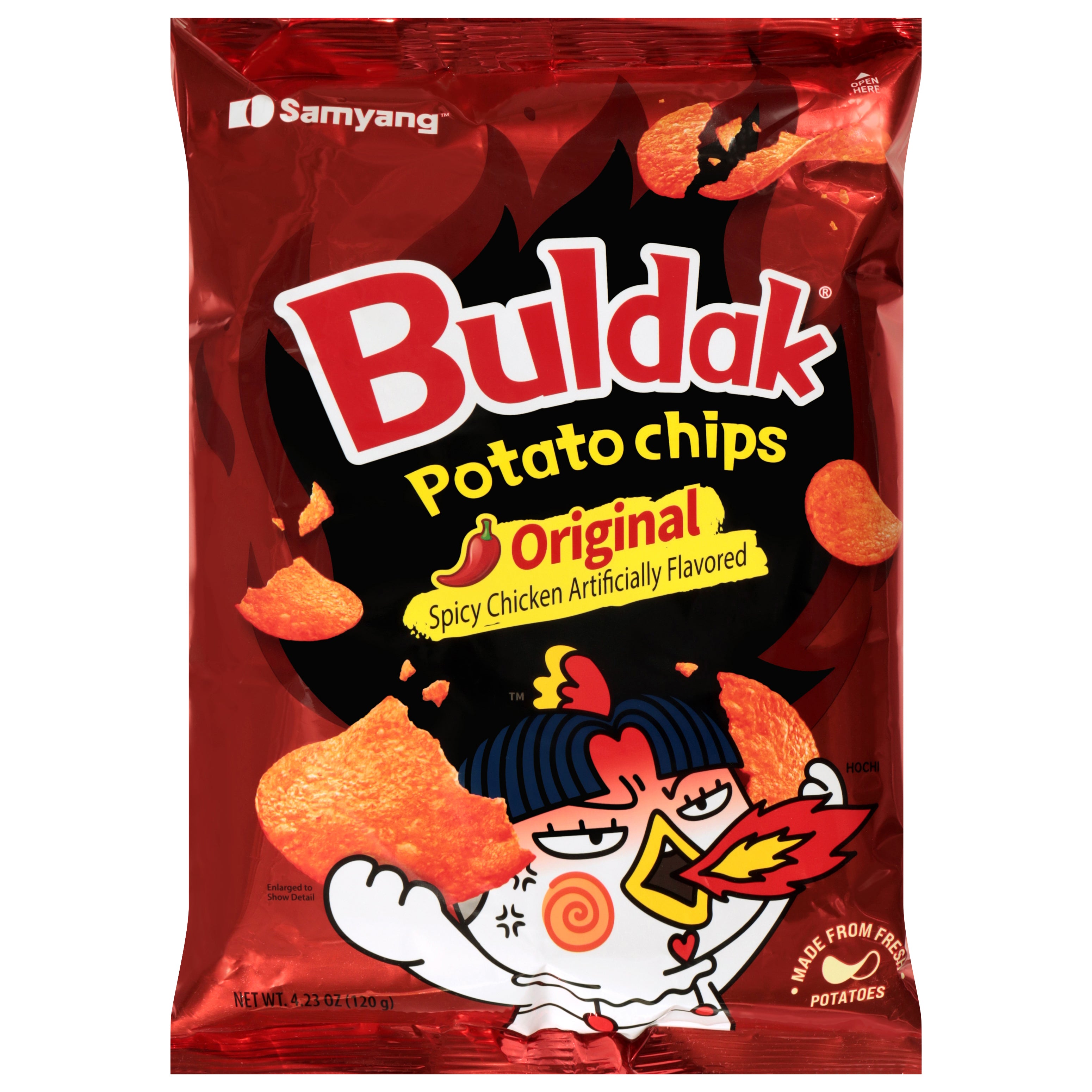 Samyang Buldak Original Potato Chips 4.23 oz - Case of 12