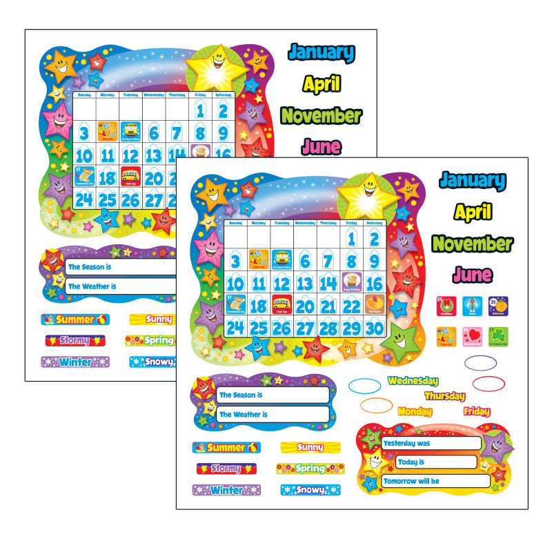 TREND - Star Calendar Bulletin Board Set, 2 Sets