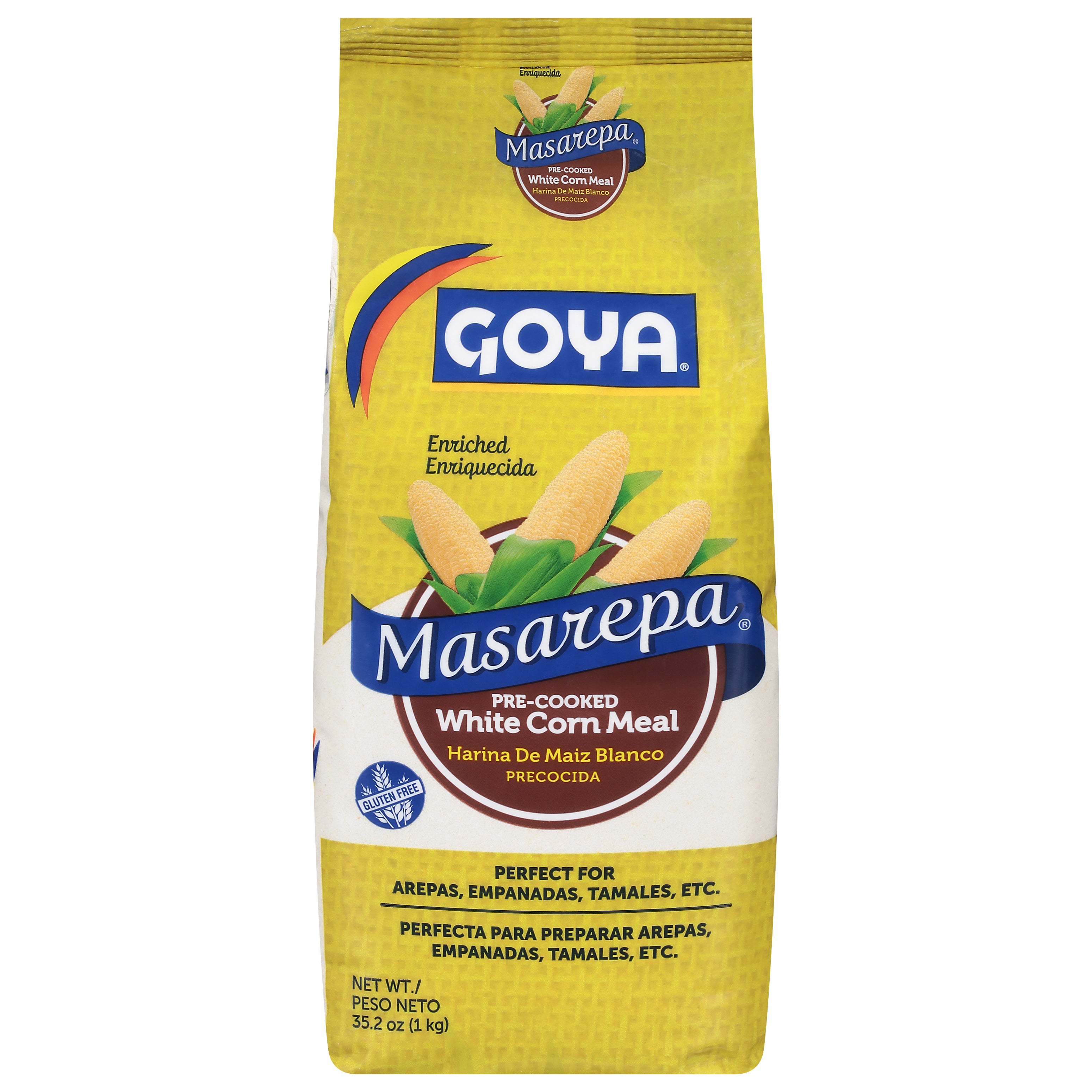 Goya Masarepa Pre-Cooked White Corn Meal 35.2 oz - Case of 10