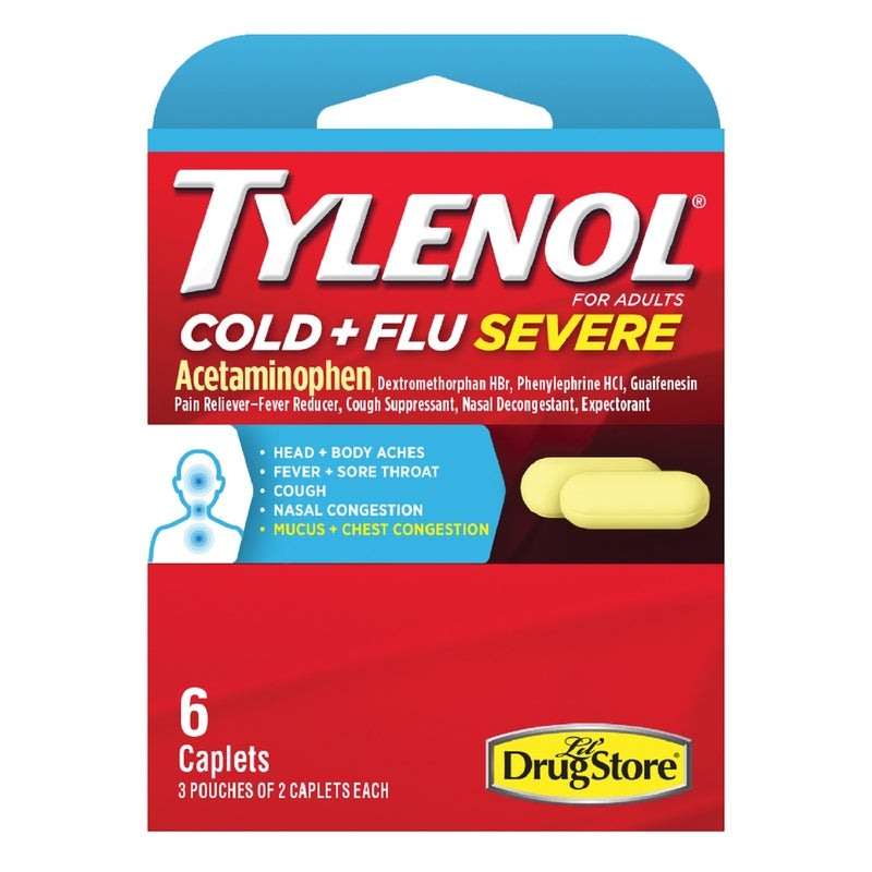 TYLENOL - Tylenol Cold and Flu Severe Yellow Extra Strength Acetaminophen 6 ct - Case of 6