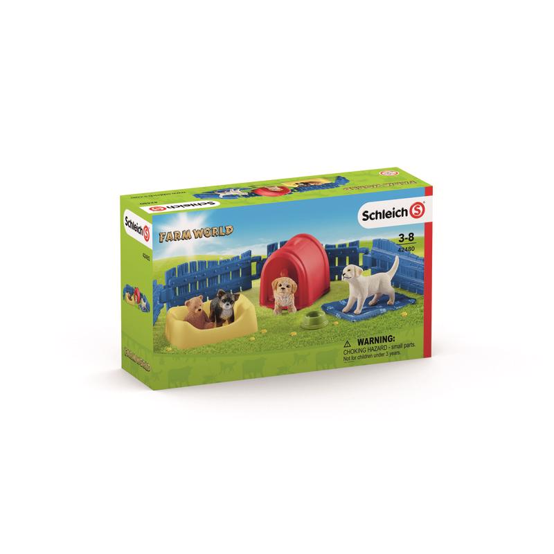 SCHLEICH - Schleich Farm World Puppy Pen Toy Multicolored 13 pc
