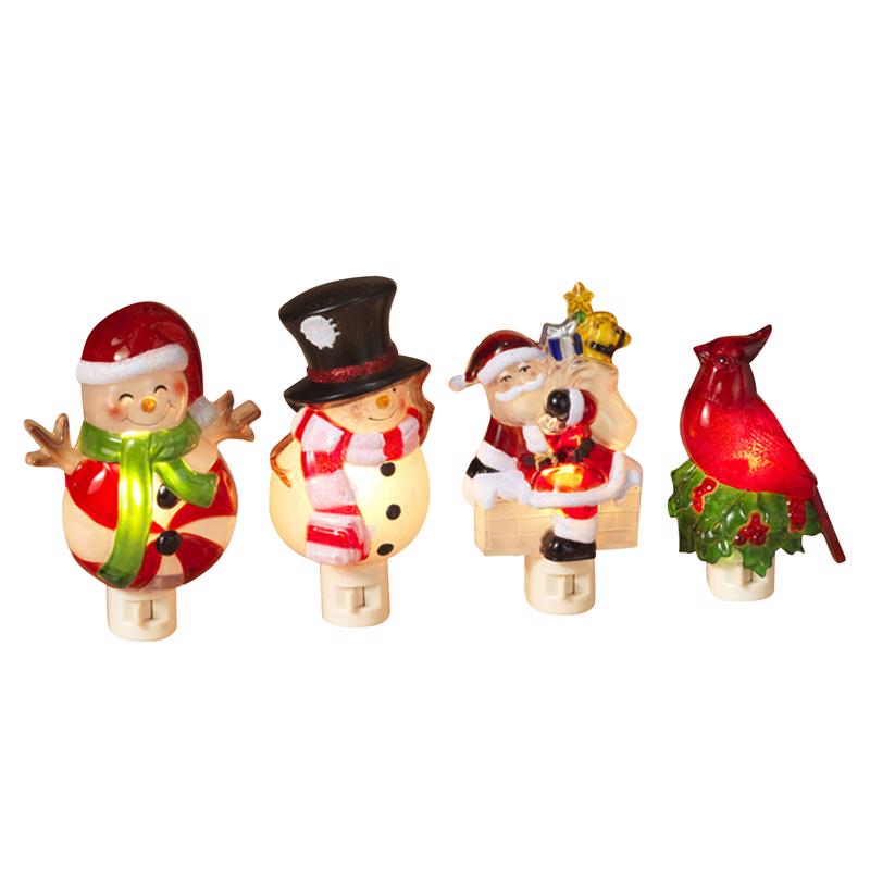 GERSON - Gerson Assorted Snowman/Santa/Cardinal/Peppermint Figurine 6.3 in. - Case of 12