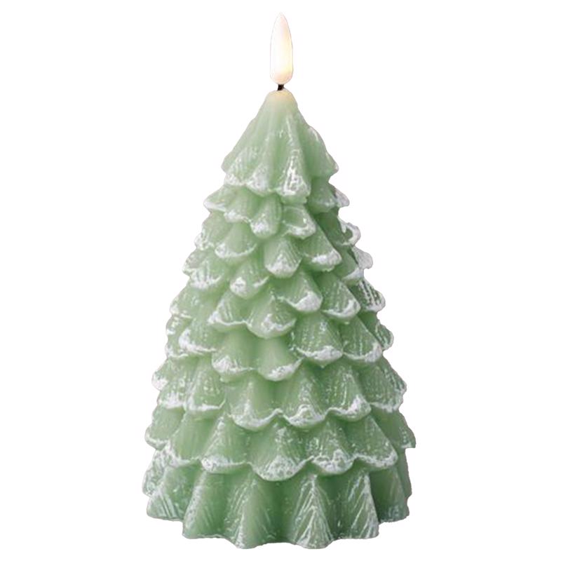 LUMINEO - Lumineo Green Flickering Flameless Tree Candle 7 in.