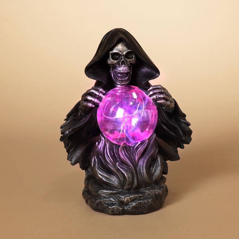 GERSON - Gerson 10.75 in. Grim Reaper With Magic Ball Halloween Decor